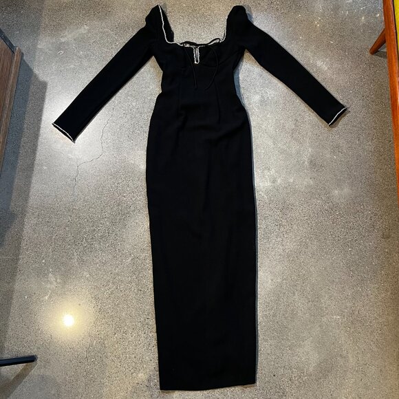 XS House of CB ROSA Black Crystal Embellished Maxi Dress - Picture 5 of 13